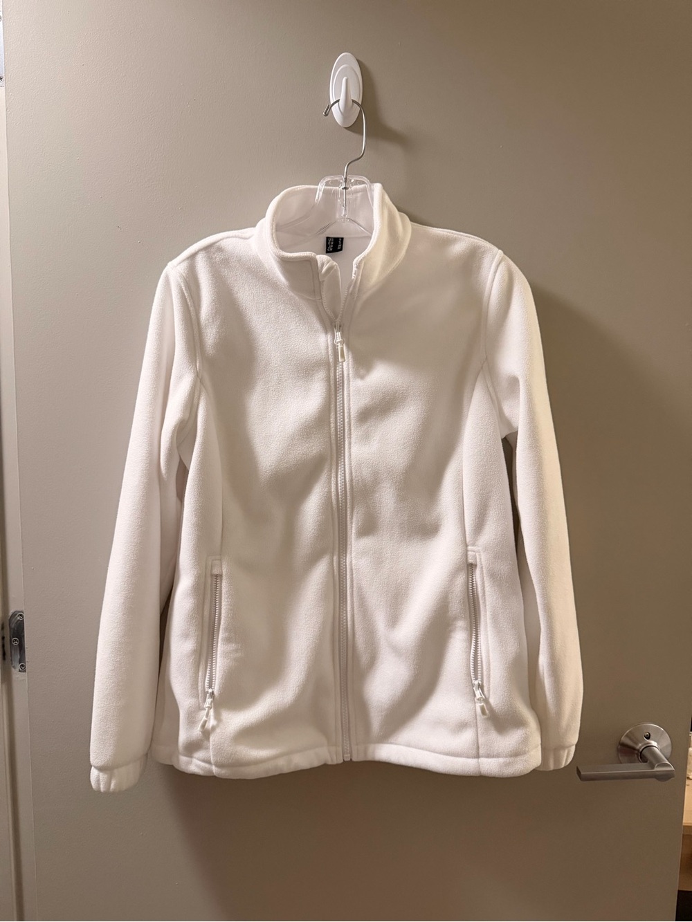SHEIN Women's Cream Teddy Fleece Full-Zip Jacket